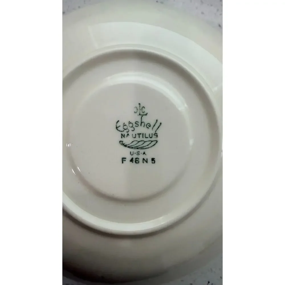 Homer Laughlin Blue Dawn Saucers - Floral Nautilus Set of 12
